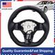 Black Ring Sport Leather Steering Wheel For Tesla Model 3 / Y Heated