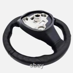 Black Ring Sport Leather Steering Wheel For Tesla Model 3 / Y HEATED New