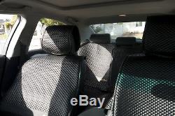 Black Seat Belt Cover Steering Wheel Shift Knob Front & Back Car Seat Cover Set