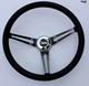 Black Steering Wheel 15 Stainless Steel Spokes Fits 1967 Camaro Script Cap