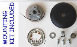 Black Steering Wheel 15 Stainless Steel Spokes fits 1967 Camaro script cap