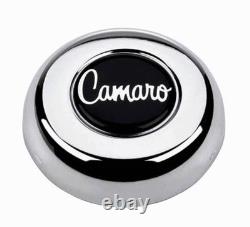 Black Steering Wheel 15 Stainless Steel Spokes fits 1967 Camaro script cap