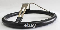 Black Steering Wheel 15 Stainless Steel Spokes fits 1967 Camaro script cap