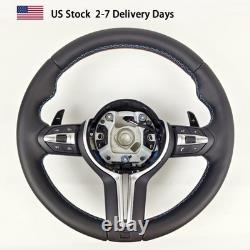 Black Steering Wheel For BMW 5 6 7 Series F10 F11 F07 F12 F13 F01 F02 M5 F91 F92