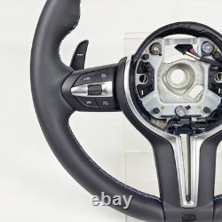 Black Steering Wheel For BMW 5 6 7 Series F10 F11 F07 F12 F13 F01 F02 M5 F91 F92