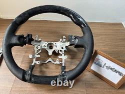 Black Wood Steering Wheel Leather For Toyota Prius 30 XW30 09-15 Prius C Prius