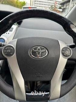 Black Wood Steering Wheel Leather For Toyota Prius 30 XW30 09-15 Prius C Prius