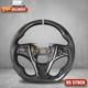 Black Carbon Fiber Leather White Stripes Steering Wheel For Acura Tlx 2015-2020