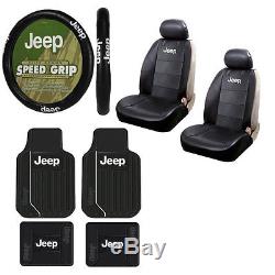 Brand New 9pc Jeep Elite Rubber Floormats Seat Covers and Steering Wheel Cover