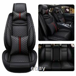 Breathable SUV Car Seat Cover Cushion Full Set Universal Front Rear Pillow Black