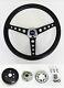 Bronco F100 F150 F250 F350 Black On Black Steering Wheel 14 1/2 Ford Cap