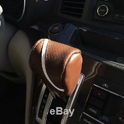 Brown Breathable Style Cloth Seat Cover Shift Knob Cushion Steering Wheel 46001b