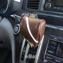 Brown Car Seat Covers Steering Wheel Shift Knob Headrest Pillow Set 3D Style