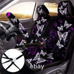 Butterfly Seat Covers Full Set Universal Car Accessories Rubber Steering Wheel