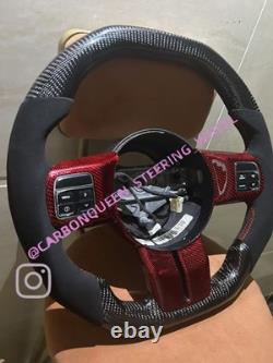 CARBON FIBER STEERING WHEEL FOR JEEP JK Wrangler 2011-2017 YEARS WithCONTROL/RED