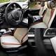 Car Seat Cover Leatherette Buckets Beige Tan With Black Steering Cover For Car