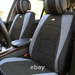 Car Seat Cover Leatherette Buckets Black Gray with Black Steering Cover For Car