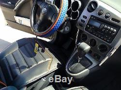 Car Seat Cover Set Shift Knob Belt Steering Wheel Black+Blue PVC Leather 33051a