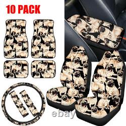 Car Seat Covers Full Set of 10 PCS + Floor Mats+Steering Wheel Cover Interior