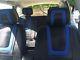 Carbon & Blue Pvc Leather Car Seat Covers Steering Wheel Shift Knob Headrest Set