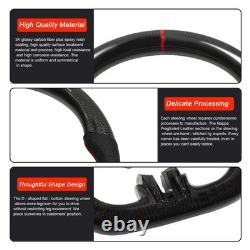 Carbon Fiber Black Leather Steering Wheel WithRED For 2015-2017 Ford Mustang