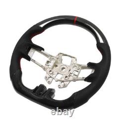 Carbon Fiber Black Leather Steering Wheel WithRED For 2015-2017 Ford Mustang