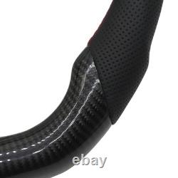 Carbon Fiber Black Leather Steering Wheel WithRED For 2015-2017 Ford Mustang