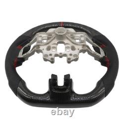 Carbon Fiber Black Leather Steering Wheel WithRED For 2015-2017 Ford Mustang