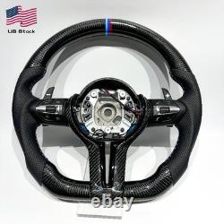 Carbon Fiber D-Shape Steering Wheel Fits BMW F80 F82 F90 E90 E92 G20 Black 355mm
