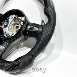 Carbon Fiber D-Shape Steering Wheel Fits BMW F80 F82 F90 E90 E92 G20 Black 355mm