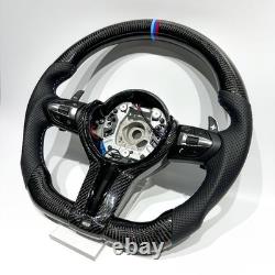 Carbon Fiber D-Shape Steering Wheel Fits BMW F80 F82 F90 E90 E92 G20 Black 355mm