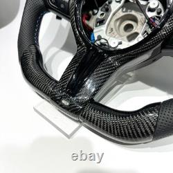 Carbon Fiber D-Shape Steering Wheel Fits BMW F80 F82 F90 E90 E92 G20 Black 355mm