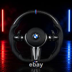 Carbon Fiber Flat Bottom Steering Wheel Perforated Leather for ALL BMW F SERIES