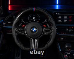 Carbon Fiber Flat Bottom Steering Wheel Perforated Leather for ALL BMW F SERIES