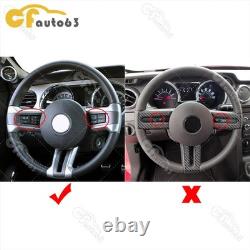 Carbon Fiber Flat Leather Steering Wheel Fit 10-2014 Ford Mustang Steering Wheel