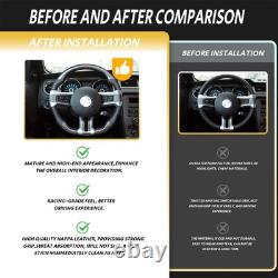Carbon Fiber Flat Leather Steering Wheel Fit 10-2014 Ford Mustang Steering Wheel