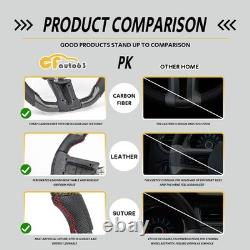 Carbon Fiber Flat Leather Steering Wheel Fit 10-2014 Ford Mustang Steering Wheel