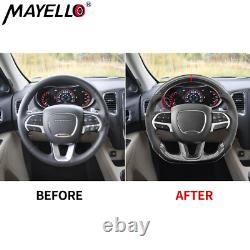 Carbon Fiber Flat Sport Steering Wheel For Dodge Challenger Charger SRT Durango