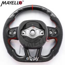 Carbon Fiber Flat Sport Steering Wheel For Dodge Challenger Charger SRT Durango