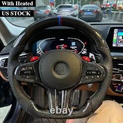 Carbon Fiber Flat Steering Wheel WithHeated For BMW G20 G22 G80 G28 M3 F40 F44 F87