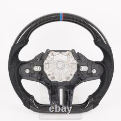 Carbon Fiber Flat Steering Wheel WithHeated For BMW G20 G22 G80 G28 M3 F40 F44 F87