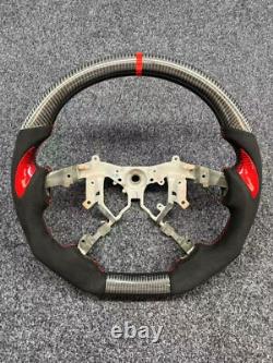 Carbon Fiber Leather Steering Wheel Fit Toyota Tundra Land Cruiser Sequoia HiAce