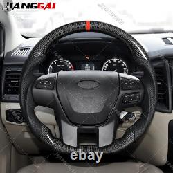 Carbon Fiber Leather Steering Wheel For Ford Ranger Raptor PX2 PX3 2016-2022