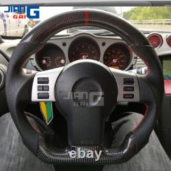 Carbon Fiber Perforated Soprt Steering Wheel Fit Nissan 350z Infiniti FX35 02-08