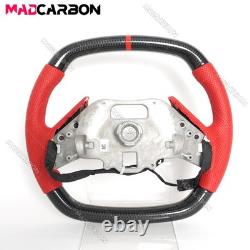 Carbon Fiber Red Leather Steering Wheel Fit Corvette C8 with Heated 2020-2026