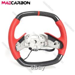 Carbon Fiber Red Leather Steering Wheel Fit Corvette C8 with Heated 2020-2026