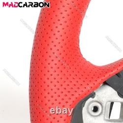 Carbon Fiber Red Leather Steering Wheel Fit Corvette C8 with Heated 2020-2026