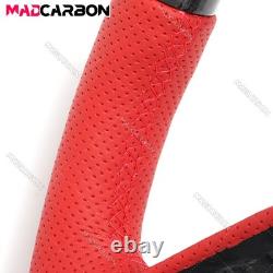 Carbon Fiber Red Leather Steering Wheel Fit Corvette C8 with Heated 2020-2026