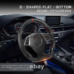 Carbon Fiber Steering Wheel For Chevrolet Camaro 16-24 Perforated Leather Grips