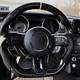 Carbon Fiber Steering Wheel For Ford Mustang Gt White Stripe Upgrade 2015-2022